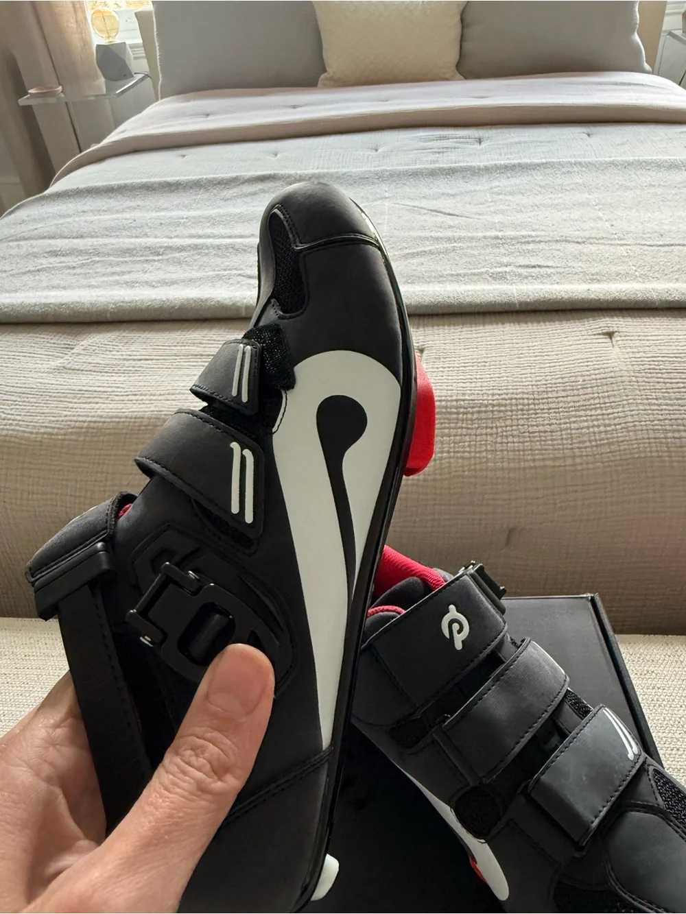Peloton OriginalCycling Shoes - Black with White and Red Accents NWT